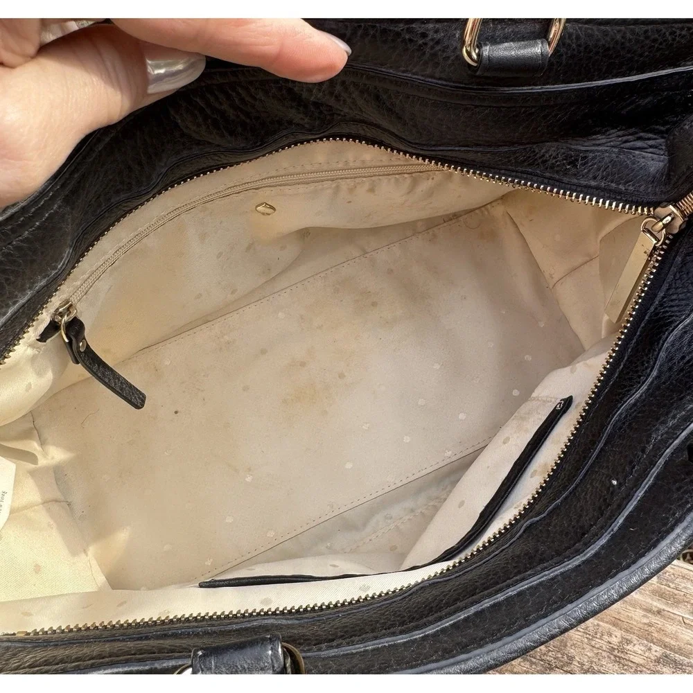 Kate Spade Chatham Lane Harlan Satchel Black Leather‎  & Suede Gold Hardware Bag